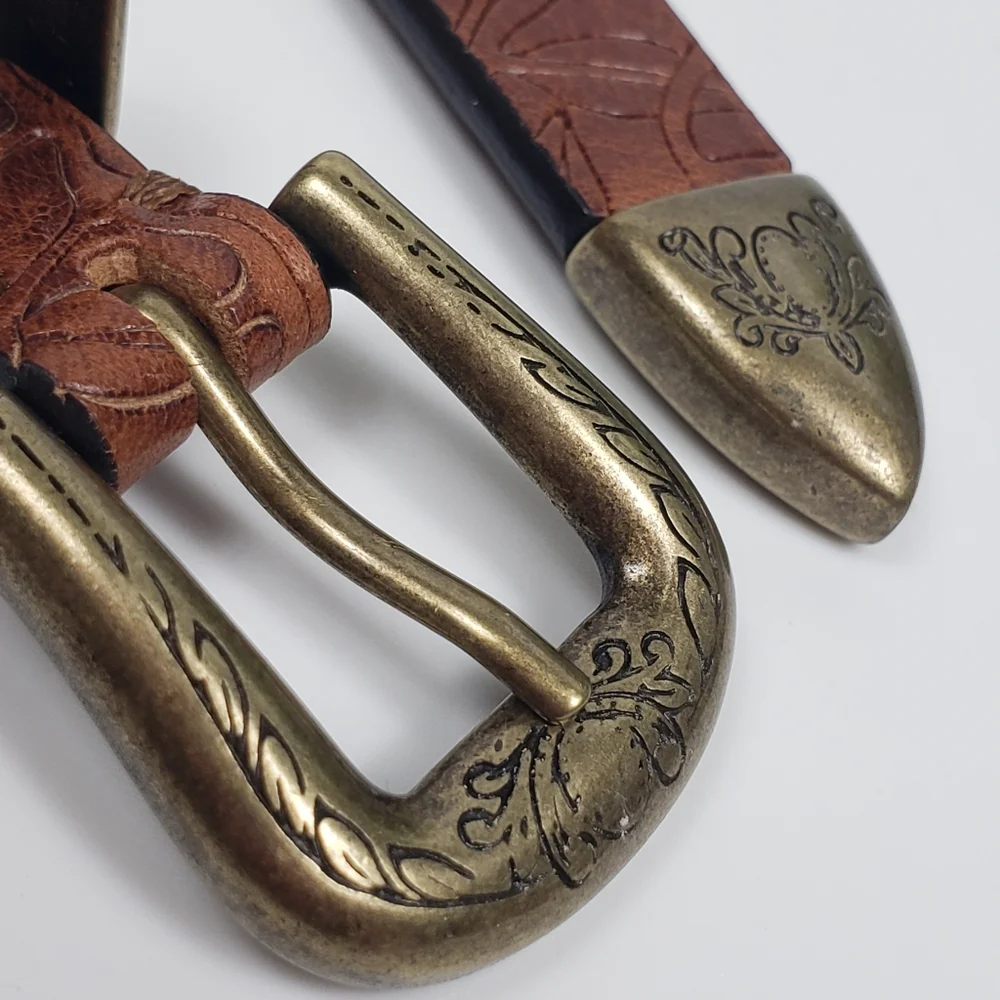 Sundance Brown Leather - Tooled Engraved w/ Bronze Southwestern Equestrian XXS